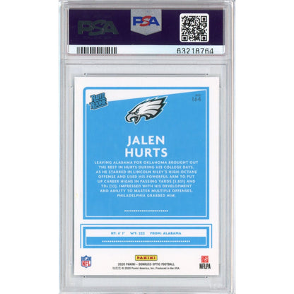 Graded 2020 Panini Donruss Optic Jalen Hurts #164 Rookie RC Football Card PSA 10 Gem Mint