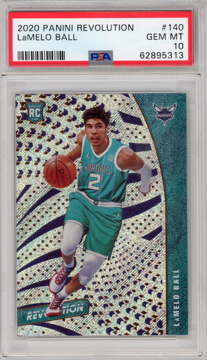 Graded 2020-21 Panini Revolution LaMelo Ball #140 Rookie RC Basketball Card PSA 10 Gem Mint
