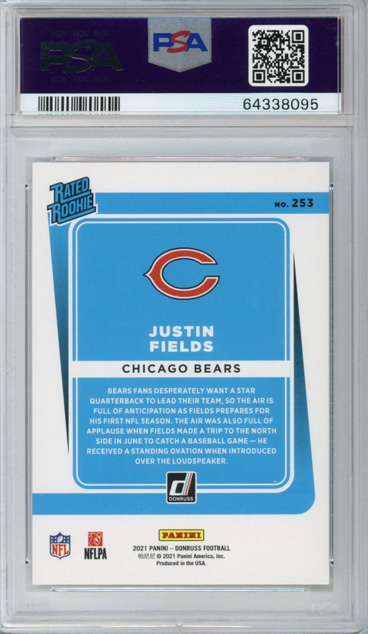 Graded 2021 Panini Donruss Justin Fields #253 Rookie RC Football Card PSA 10 Gem Mint