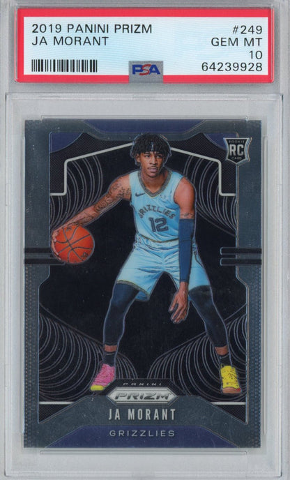 Graded 2019-20 Panini Prizm Ja Morant #249 Rookie RC Basketball Card PSA 10 Gem Mint