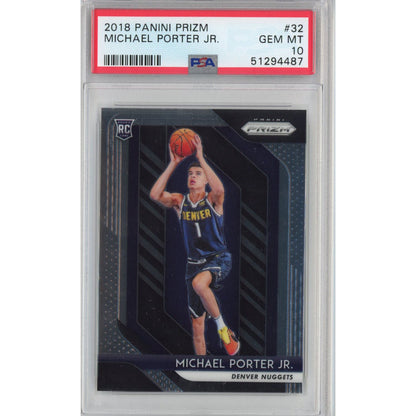 Graded 2018-19 Panini Prizm Michael Porter Jr. #32 Rookie RC Basketball Card PSA 10 Gem Mint