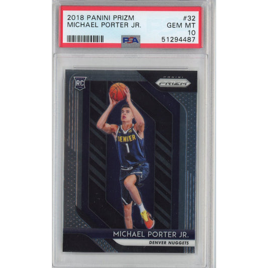 Graded 2018-19 Panini Prizm Michael Porter Jr. #32 Rookie RC Basketball Card PSA 10 Gem Mint