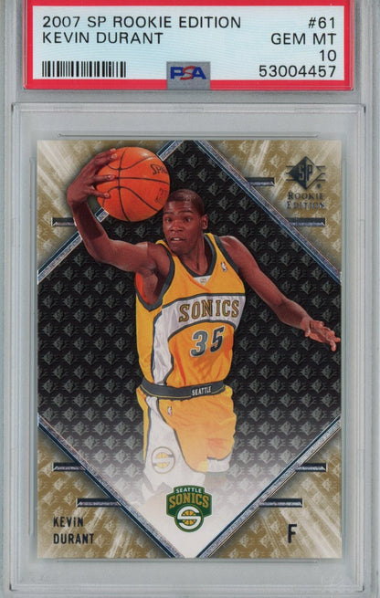 Graded 2007-08 Upper Deck UD SP Rookie Edition Kevin Durant #61 RC Basketball Card PSA 10 Gem Mint
