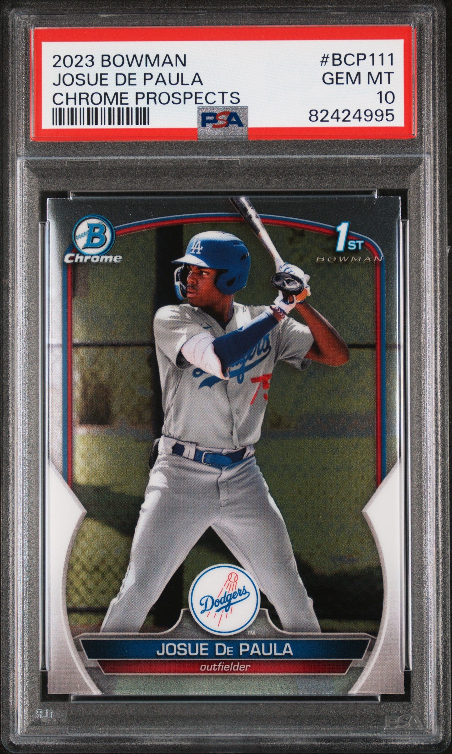 Graded 2023 Topps Bowman Josue De Paula #BCP111 Chrome Prospects Rookie RC Baseball Card PSA 10 Gem Mint