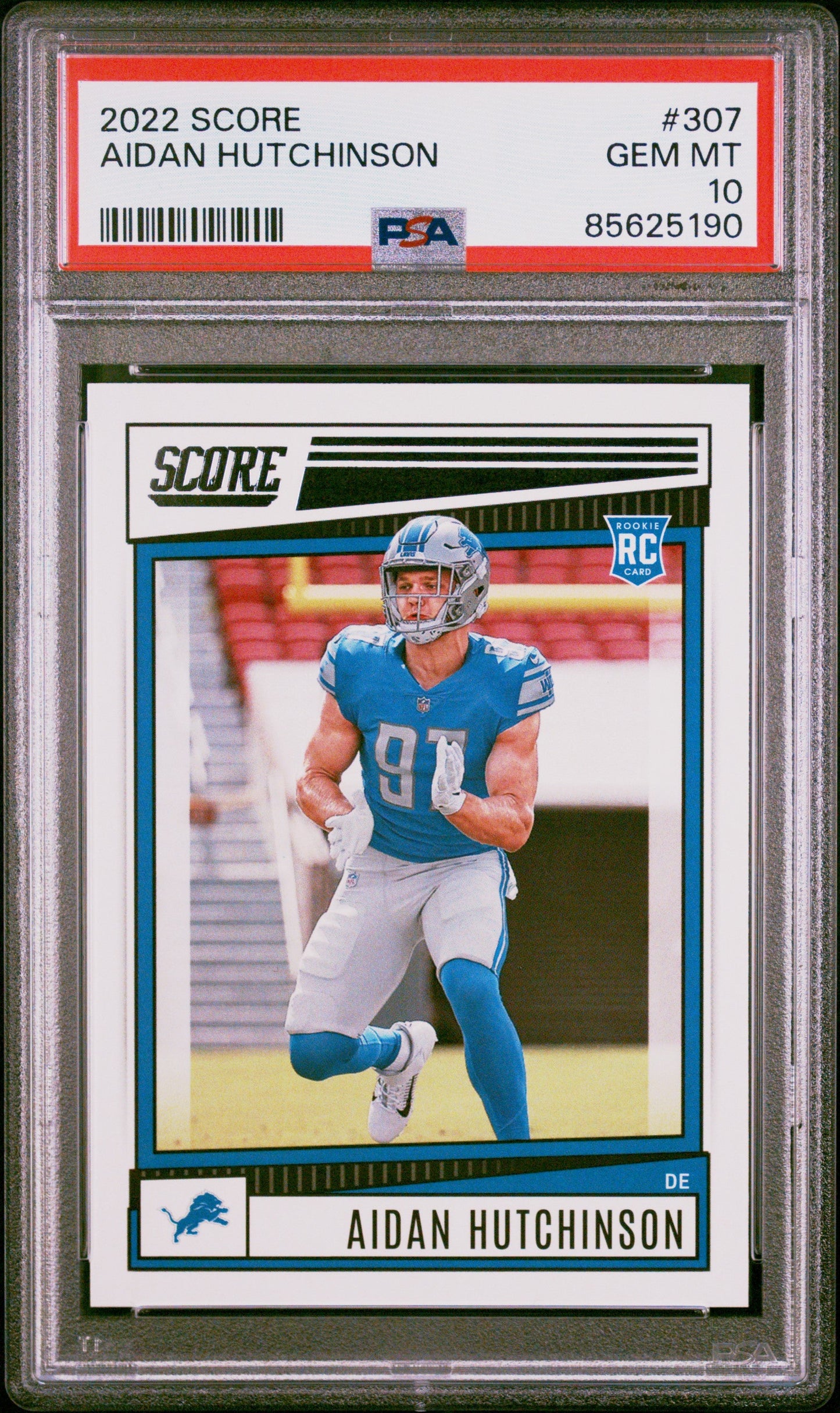 Graded 2022 Panini Score Aidan Hutchinson #307 Rookie RC Football Card PSA 10 Gem Mint