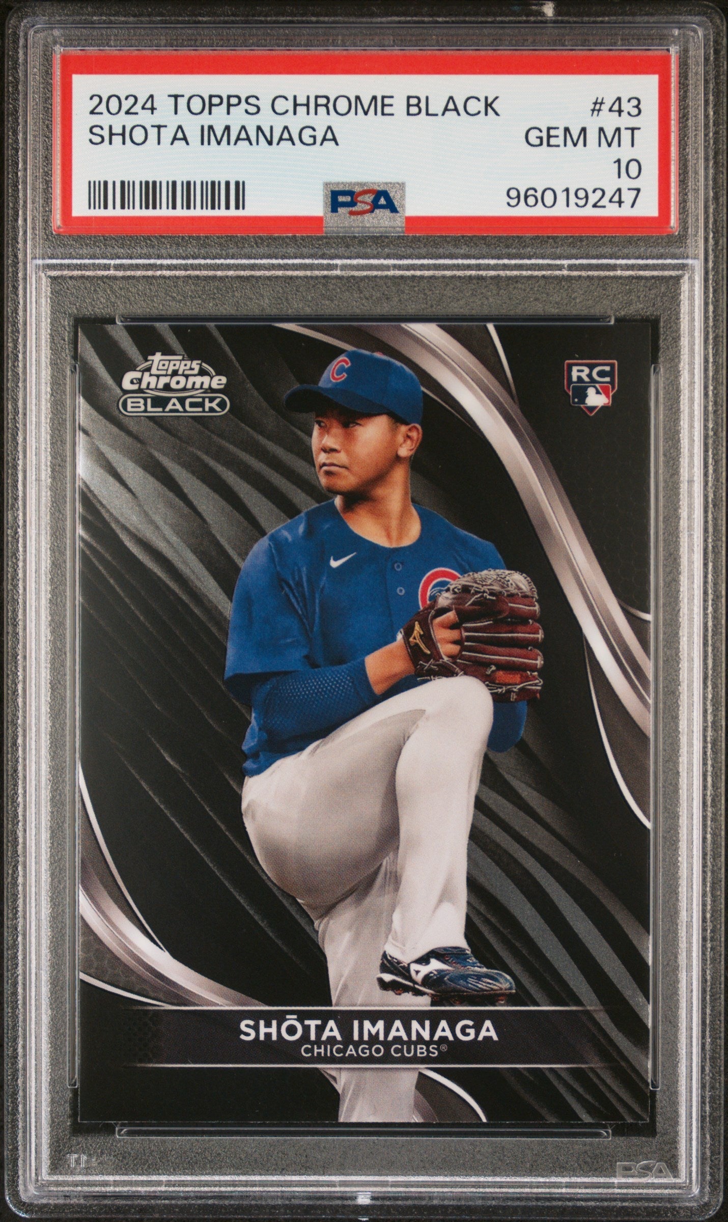 Graded 2024 Topps Chrome Black Shota Imanaga #43 Rookie RC Baseball Card PSA 10 Gem Mint