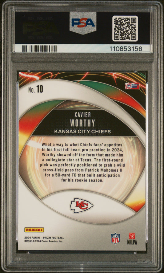 Graded 2024 Panini Prizm Xavier Worthy #10 Portals Rookie RC Football Card PSA 10 Gem Mint