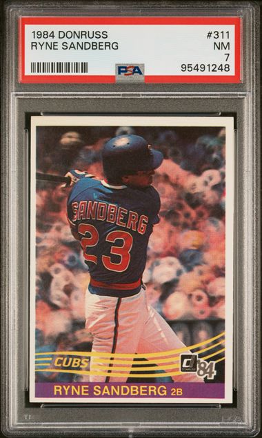Graded 1984 Donruss Ryne Sandberg #311 2nd Year Baseball Card PSA 7 Near Mint