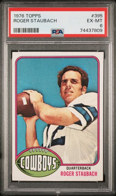 Graded 1976 Topps Roger Staubach #395 Football Card PSA 6 EX-MT