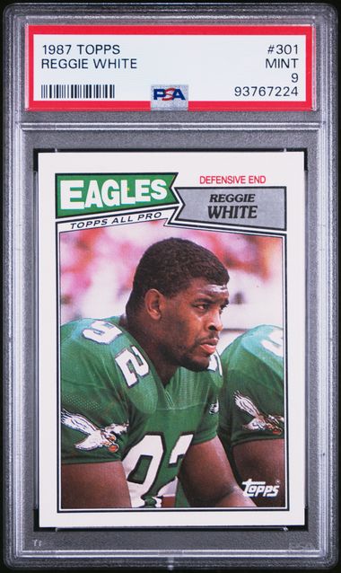 Graded 1987 Topps Reggie White #301 2nd Year Football Card PSA 9 Mint