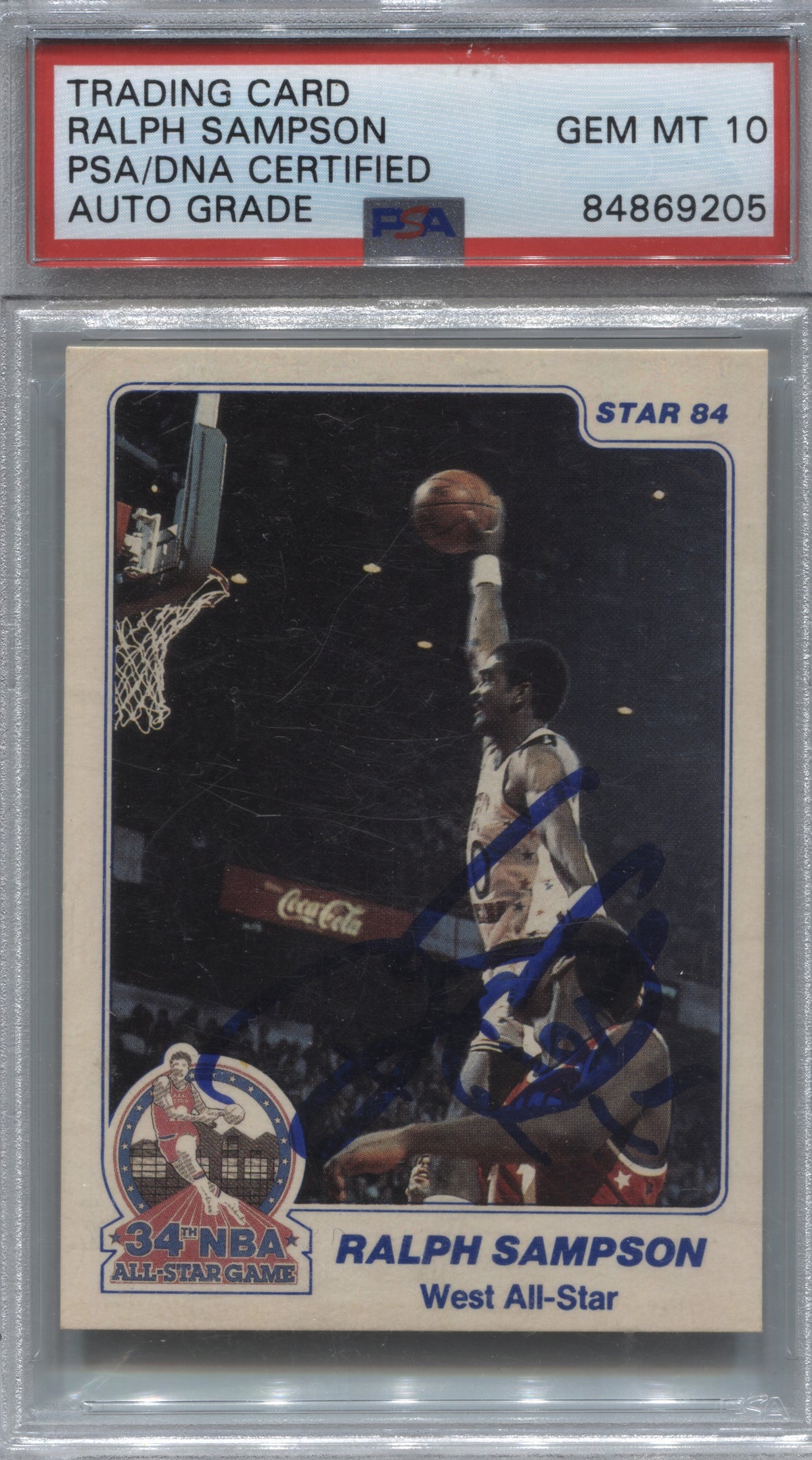 1984 Star All-Star Game Ralph Sampson #23 Signed PSA/DNA Auto 10 Rockets