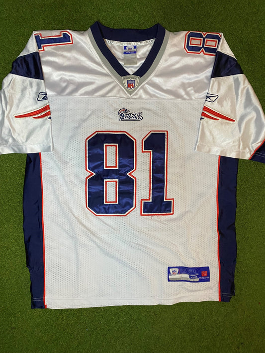 2007-2010 New England Patriots - Randy Moss #81 - Authentic Reebok - Vintage NFL Jersey (48)