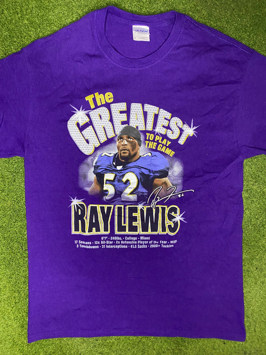 2010s Baltimore Ravens - Ray Lewis - Vintage NFL Player T Shirt (Medium) Gametime Vintage