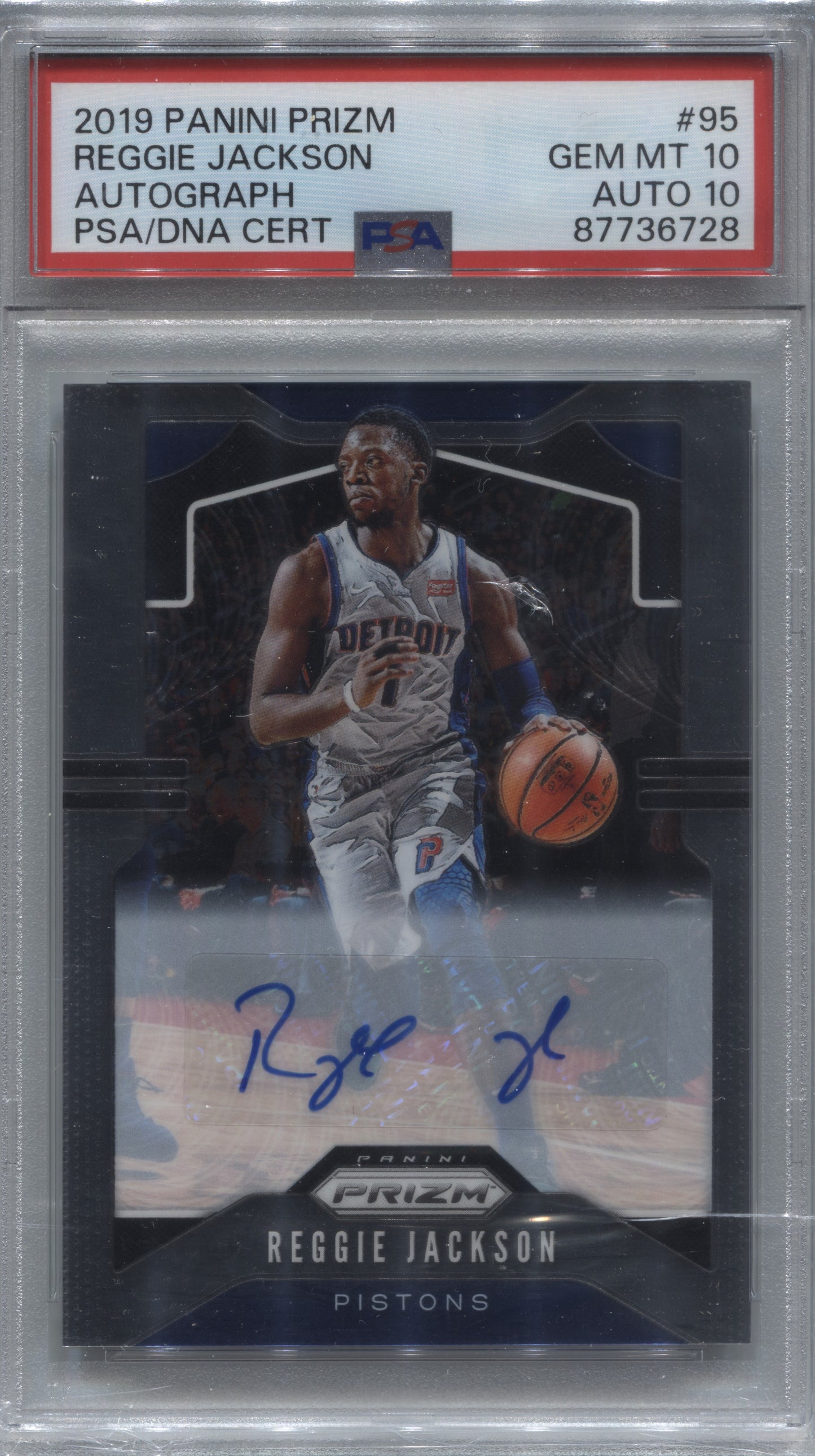 2019-20 Panini Prizm Reggie Jackson 亲笔签名 #95 PSA 10 / 亲笔签名 10