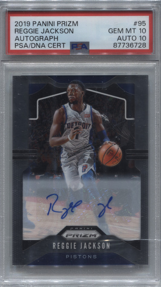 2019-20 Panini Prizm Reggie Jackson Auto #95 PSA 10 / Auto 10