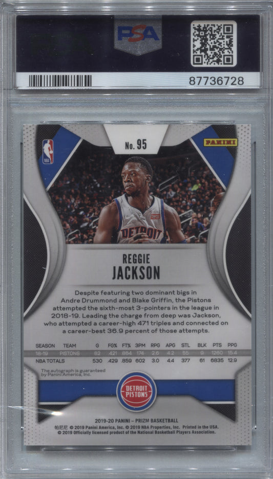 2019-20 Panini Prizm Reggie Jackson Auto #95 PSA 10 / Auto 10