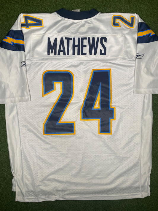 2010-2013 San Diego Chargers - Ryan Matthews #24 - On Field Stitched - Vintage NFL Jersey (XL)