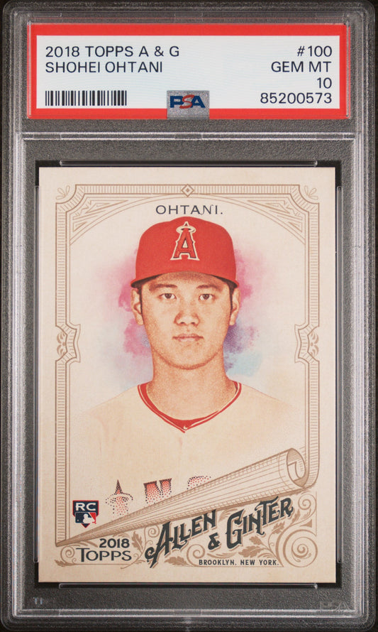 Graded 2018 Topps Allen & Ginter Shohei Ohtani #100 Rookie RC Baseball Card PSA 10 Gem Mint