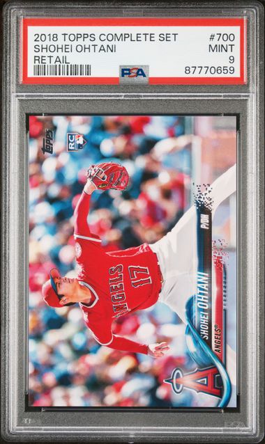 Graded 2018 Topps Complete Set Retail Shohei Ohtani #700 Rookie RC Baseball Card PSA 9 Mint