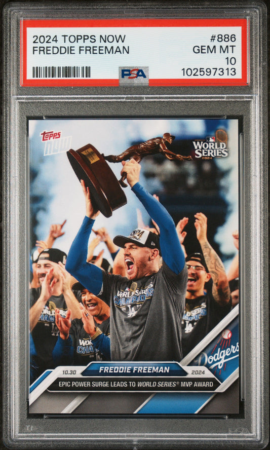 Graded 2024 Topps Now Freddie Freeman #886 World Series MVP Baseball Card PSA 10 Gem Mint