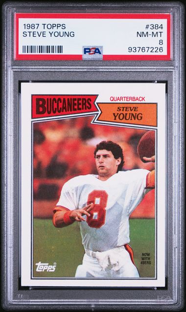 Graded 1987 Topps Steve Young #384 2nd Year Football Card PSA 8 NM-MT