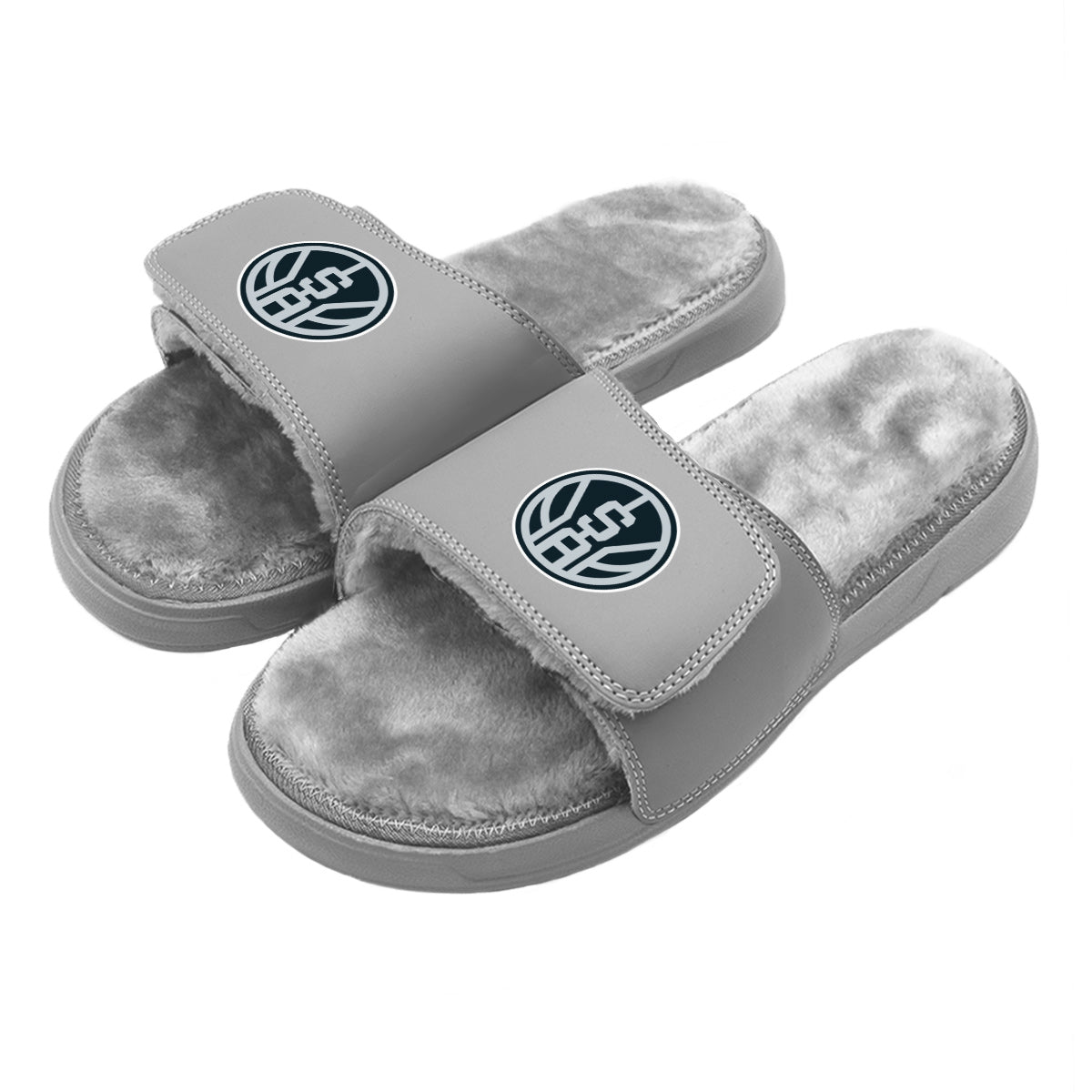 San Antonio Spurs Secondary Grey Fur Slides