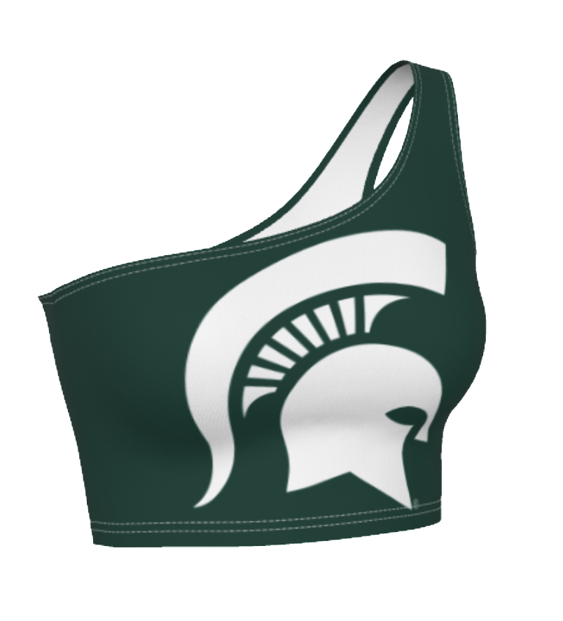 Michigan State Green One Shoulder Top