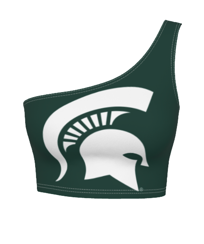 Michigan State Green One Shoulder Top