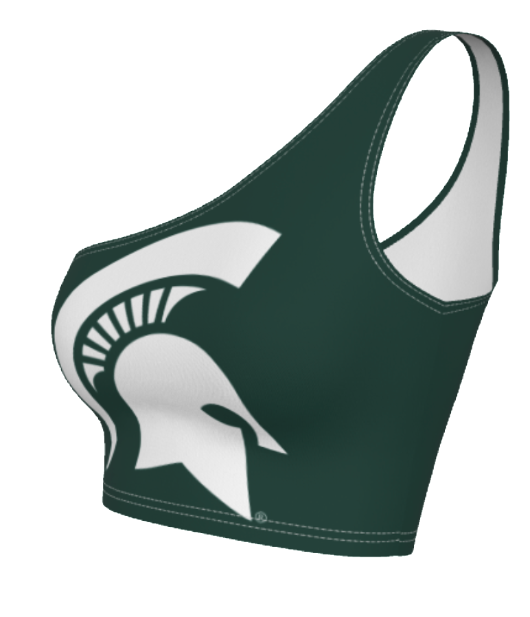 Michigan State Green One Shoulder Top