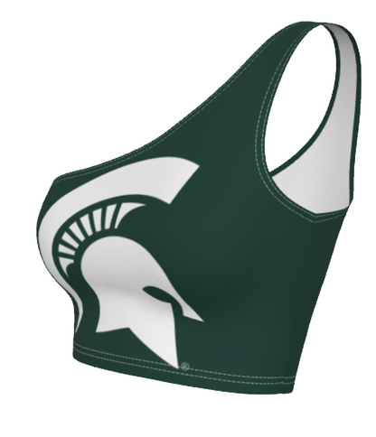 Michigan State Green One Shoulder Top