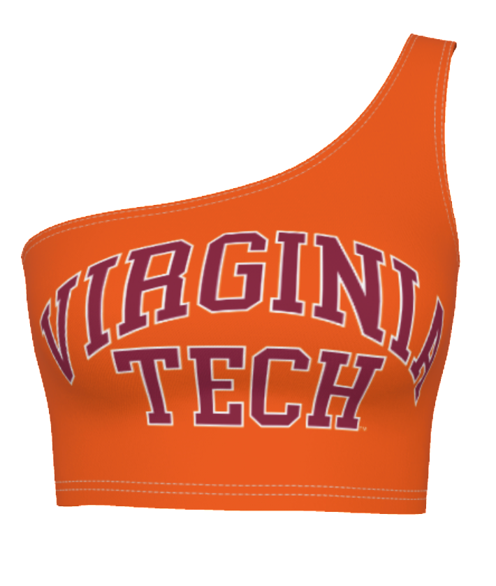 Virginia Tech Orange One Shoulder Top