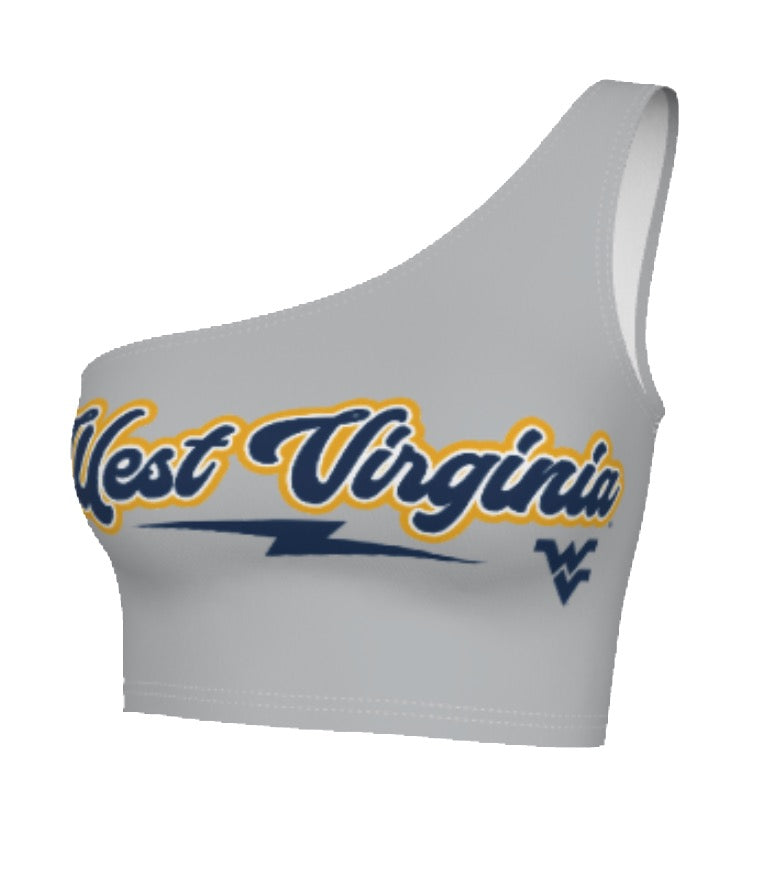 West Virginia Mountaineers Lightning One Shoulder Top