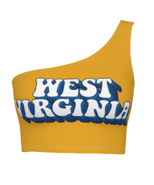 West Virginia Mountaineers Retro One Shoulder Top