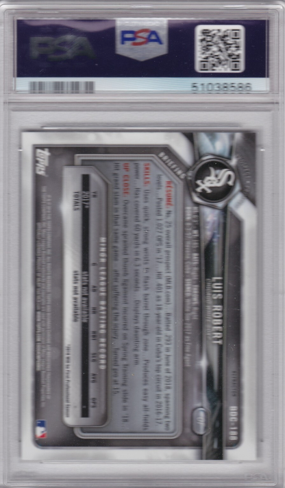 Graded 2018 Topps Bowman Draft Luis Robert #BDC188 Chrome Refractor Baseball Card PSA 10 Gem Mint