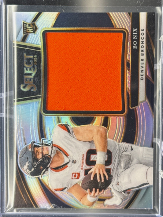 2024 Panini Select Bo Nix #JRSBNX Silver Jumbo Patch /149 Rookie RC Football Card