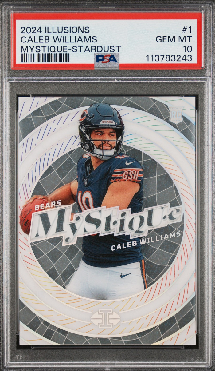 Graded 2024 Panini Illusions Caleb Williams #1 Mystique Stardust Rookie RC Football Card PSA 10 Gem Mint