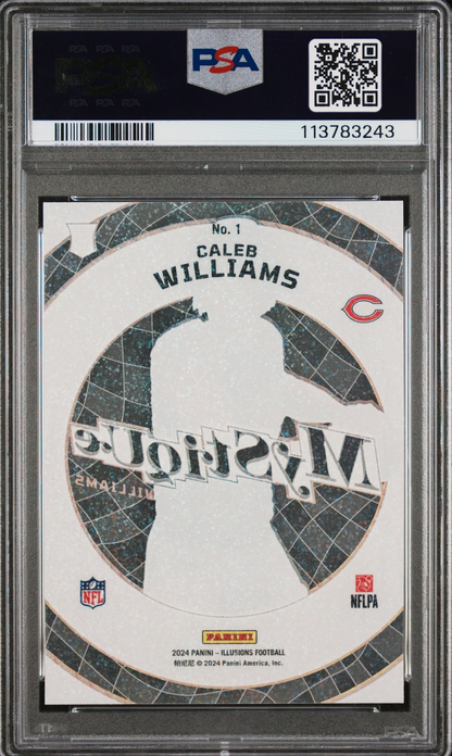 Graded 2024 Panini Illusions Caleb Williams #1 Mystique Stardust Rookie RC Football Card PSA 10 Gem Mint