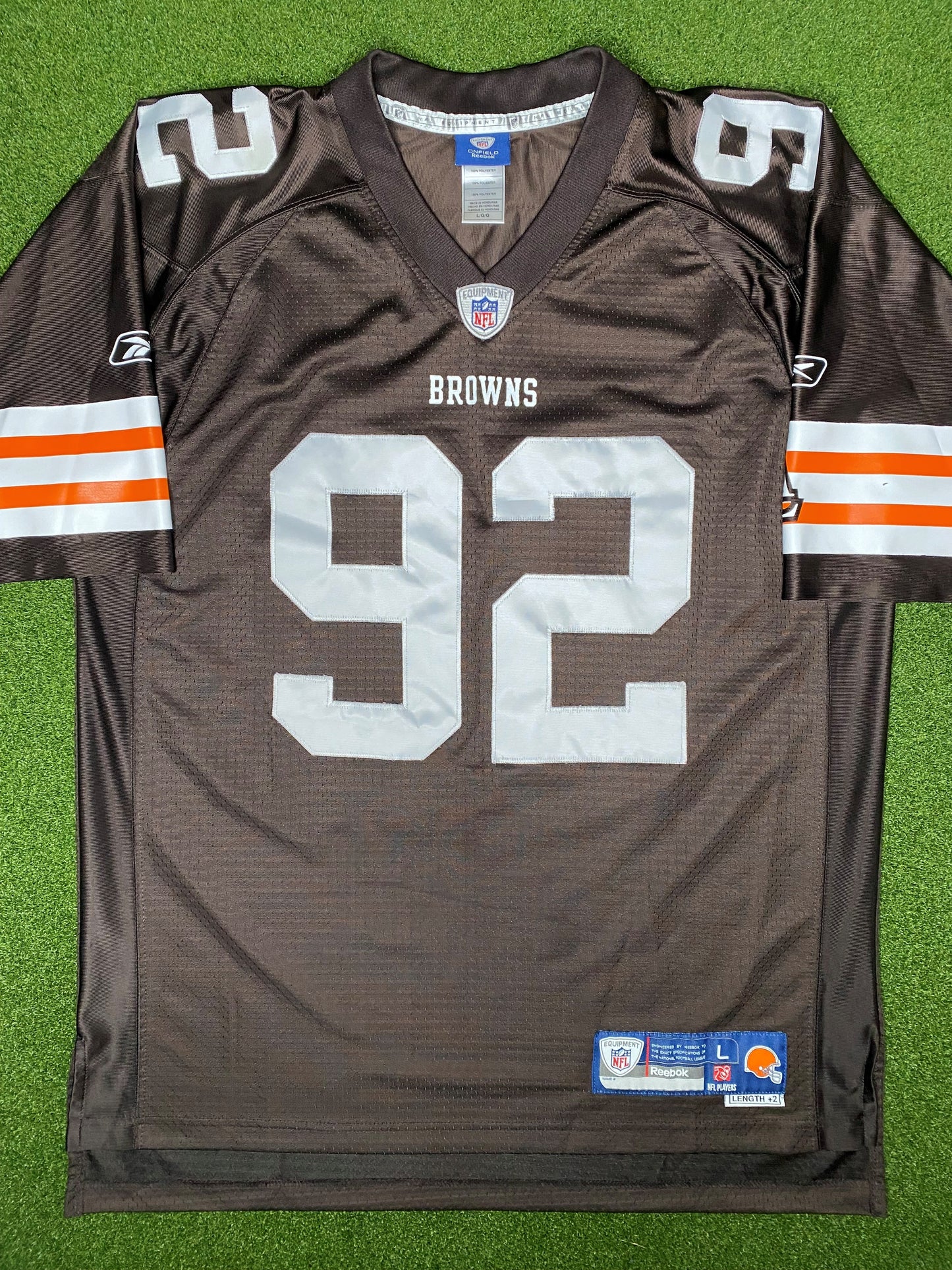 2008-2010 Cleveland Browns - Shaun Rogers #92 - On Field Stitched - Vintage NFL Jersey (Large)