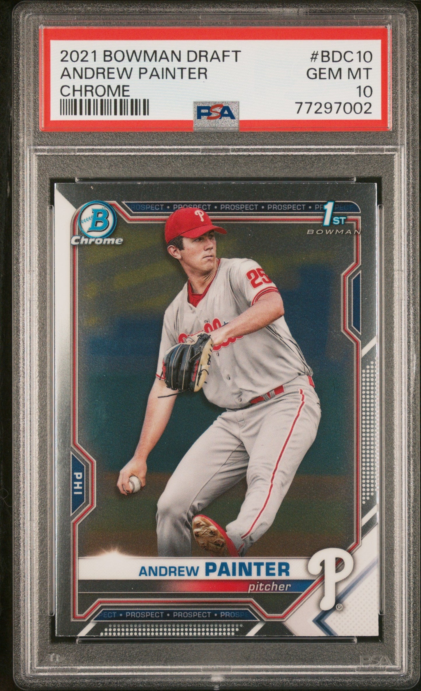 Graded 2021 Topps Bowman Draft Andrew Painter #BDC10 Chrome Rookie RC Baseball Card PSA 10 Gem Mint