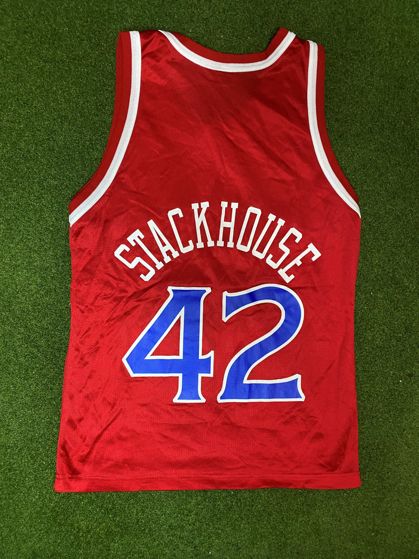 90s Philadelphia 76ers - Jerry Stackhouse #42 - Champion - Vintage NBA Jersey (40)