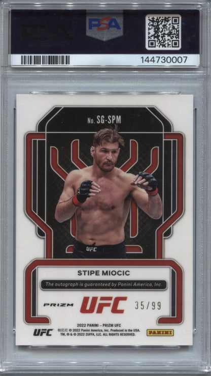 2022 Panini Prizm UFC Stipe Miocic Red /99 Signatures PSA Authentic Auto 10