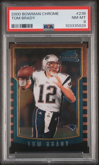 Graded 2000 Bowman Chrome Tom Brady #236 Rookie RC Football Card PSA 8 NM-MT