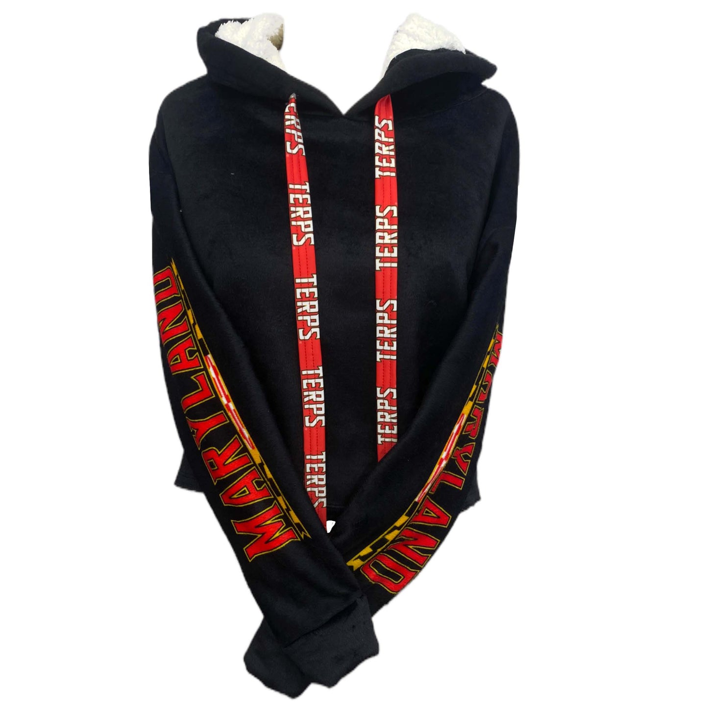 Maryland Terps Black Varsity Furry Hoodie