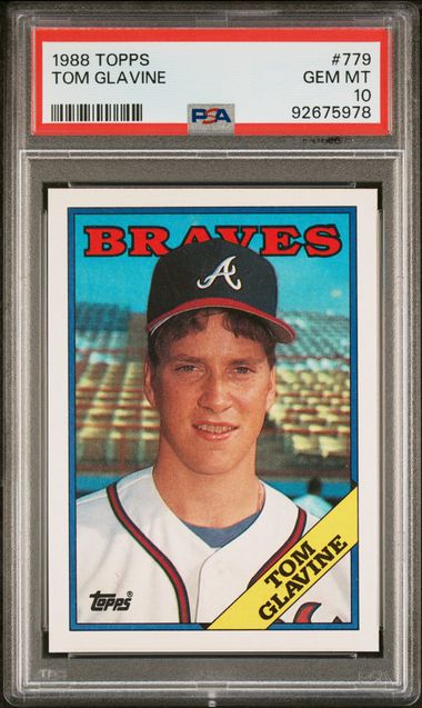 Graded 1988 Topps Tom Glavine #BRAVES Rookie RC Baseball Card PSA 10 Gem Mint