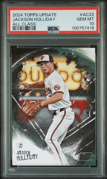Graded 2024 Topps Update Jackson Holliday #AC22 All Class Rookie RC Baseball Card PSA 10 Gem Mint