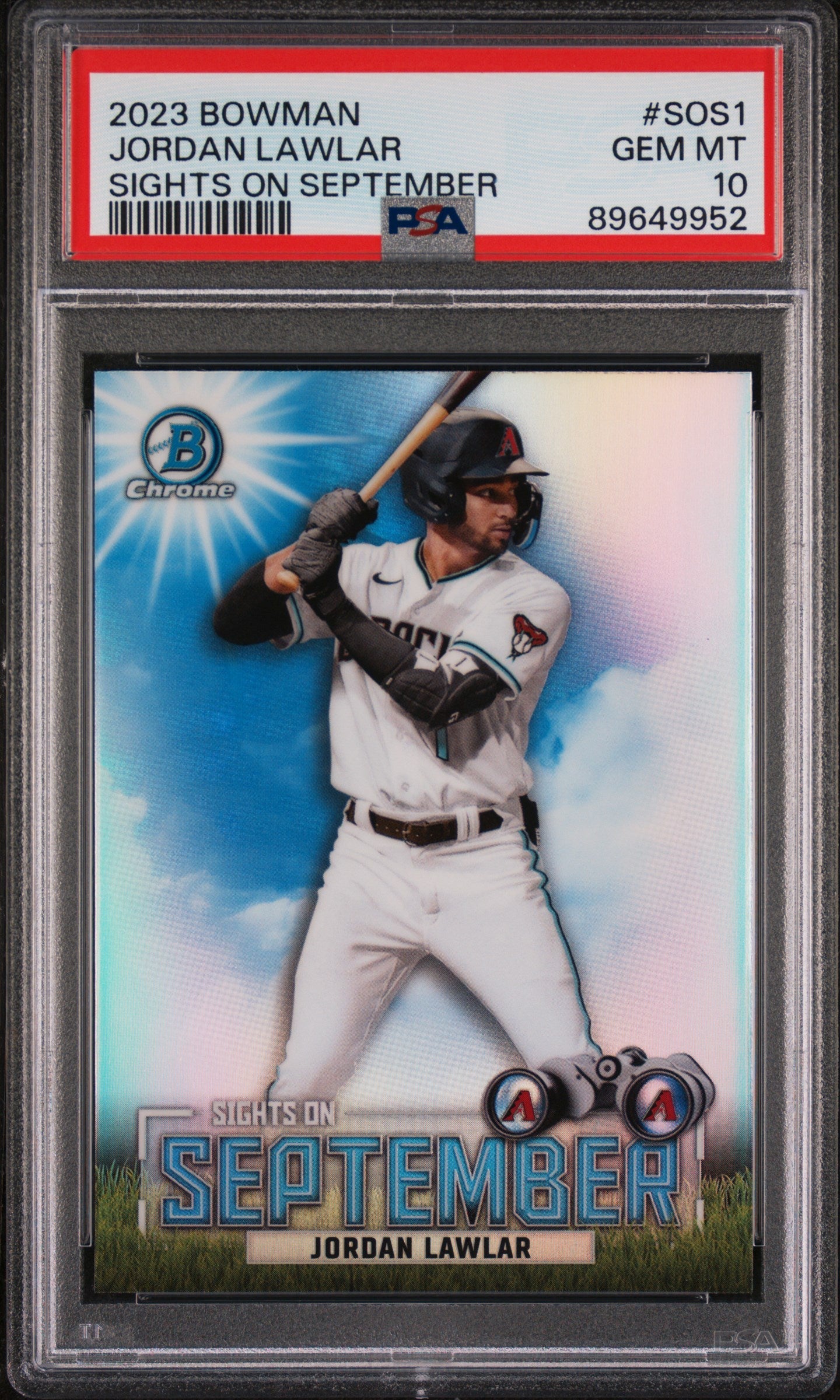 Graded 2023 Topps Bowman Jordan Lawler #SOS1 Sights on September Rookie RC Baseball Card PSA 10 Gem Mint