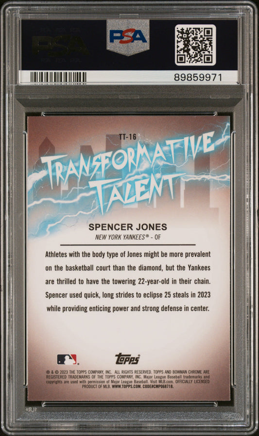 Graded 2023 Topps Bowman Draft Spencer Jones #TT16 Transformative Talent Rookie RC Baseball Card PSA 8 Near Mint