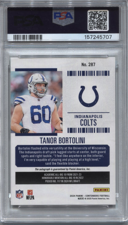 2024 Panini Contenders Tanor Bortolini Cracked Ice Rookie Auto /25 #287 PSA 10