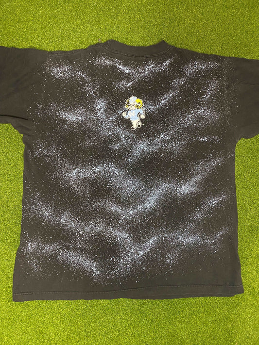 90s UNC Tar Heels - Print All Over - Double Sided - Vintage College Basketball Tee Shirt (XL) - Gametime Vintage