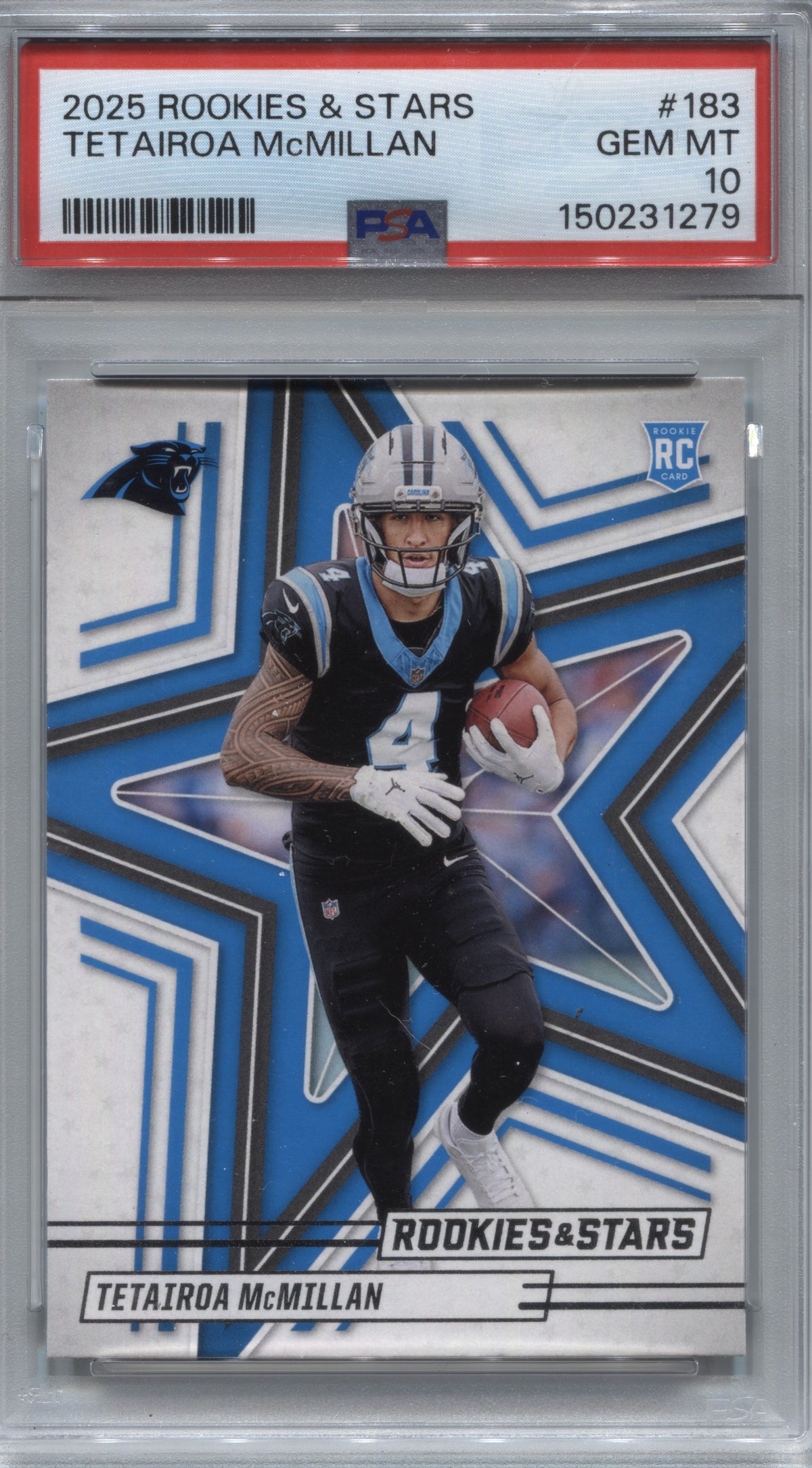 2025 Panini Rookies & Stars Tetairoa McMillan RC #183 PSA 10 Panthers